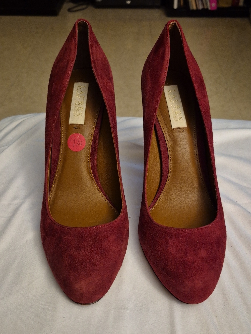 Lauren Ralph Lauren Wine Suede Pointed-Toe Pumps